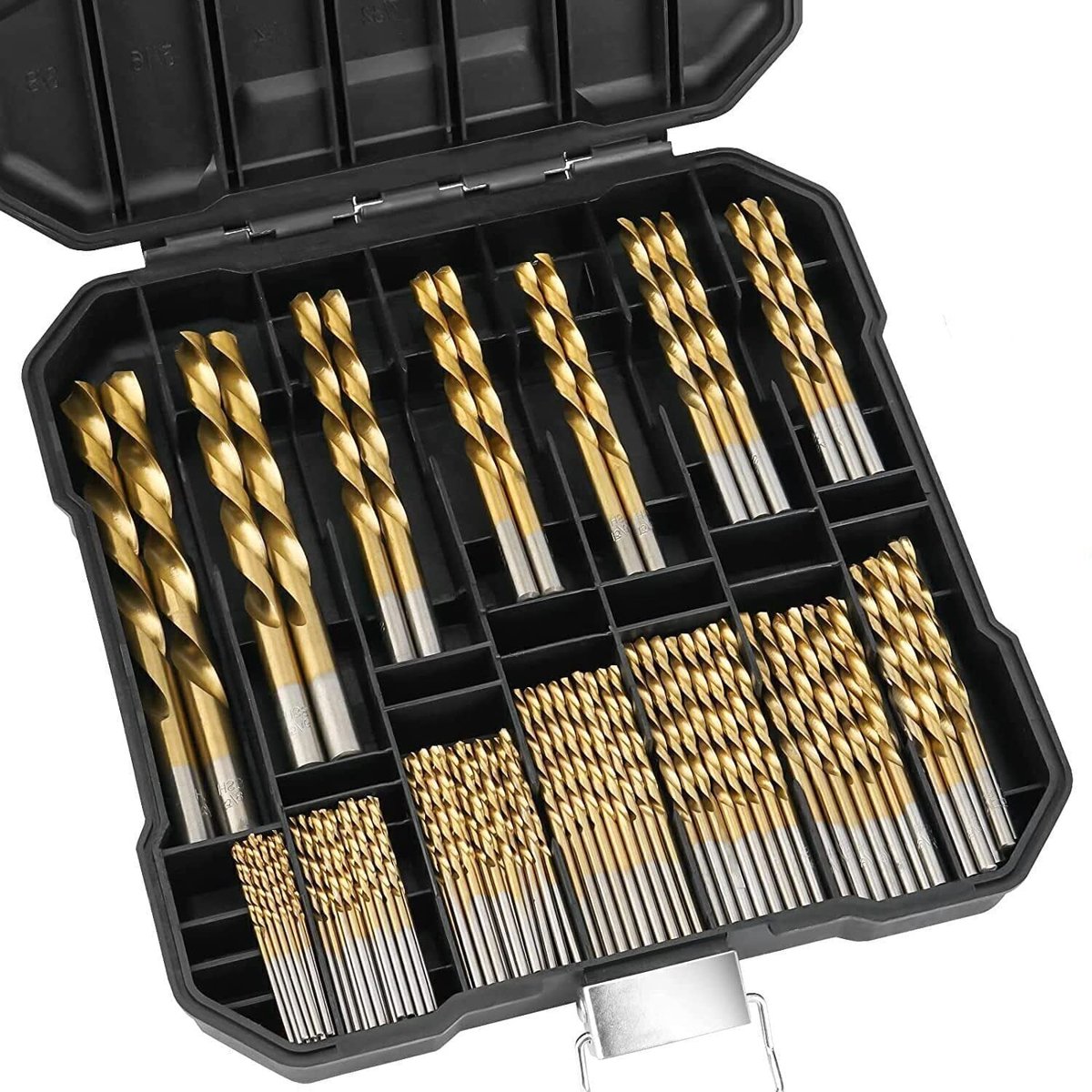 SnelShoppen - Titanium Boor Set - 99 delig, HSS HSS Titanium Coating, Voor Hout, Metaal, Kunststof - Inclusief Opbergtas