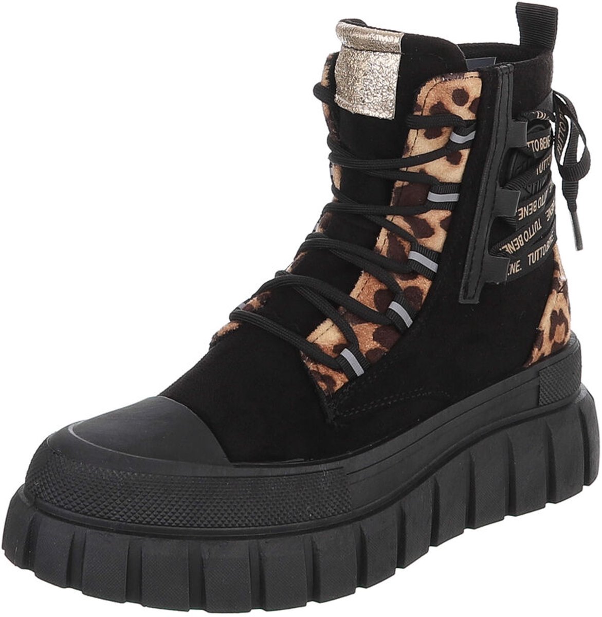 Veterboot met plateauzool - dames - casual Mt:41