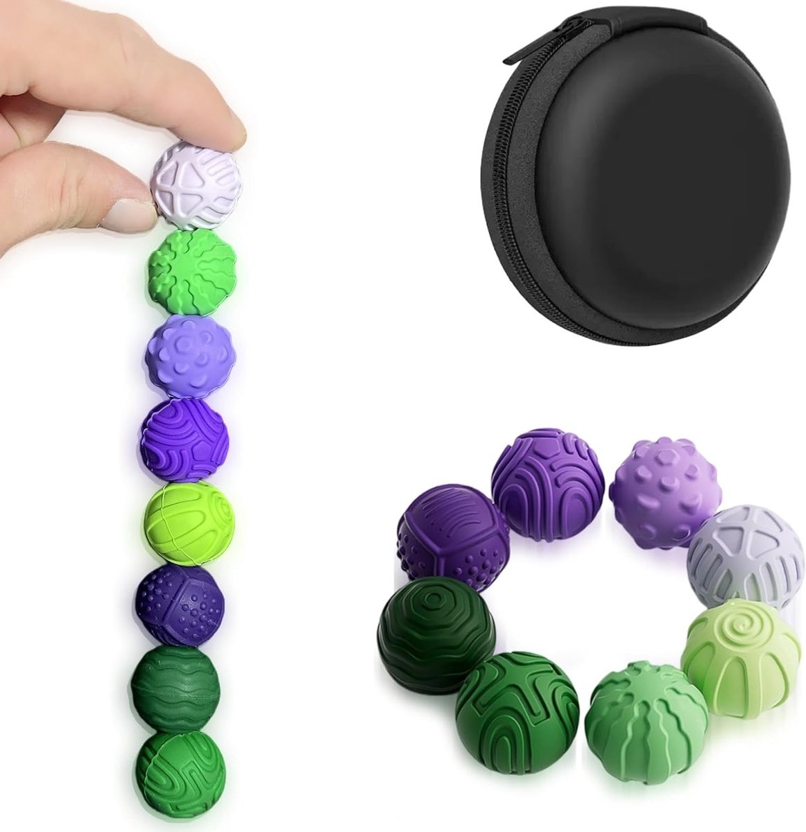 Stil Magnetische Silikon Ballen Fidget Speelgoed voor Volwassenen en Kinderen, 8 Sensorische Ballen voor Stressverlichting en Verbetering van Concentratie en Focus