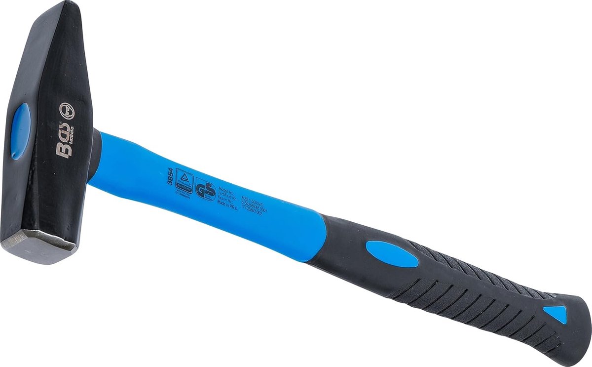 SnelShoppen - BGS 3854 Bench Hammer 500g | Fibreglas Steel | DIN 1041 | Universeel Gebruik | Hamer voor Nagels en Pluggen | 345mm Lengte | Betrouwbare