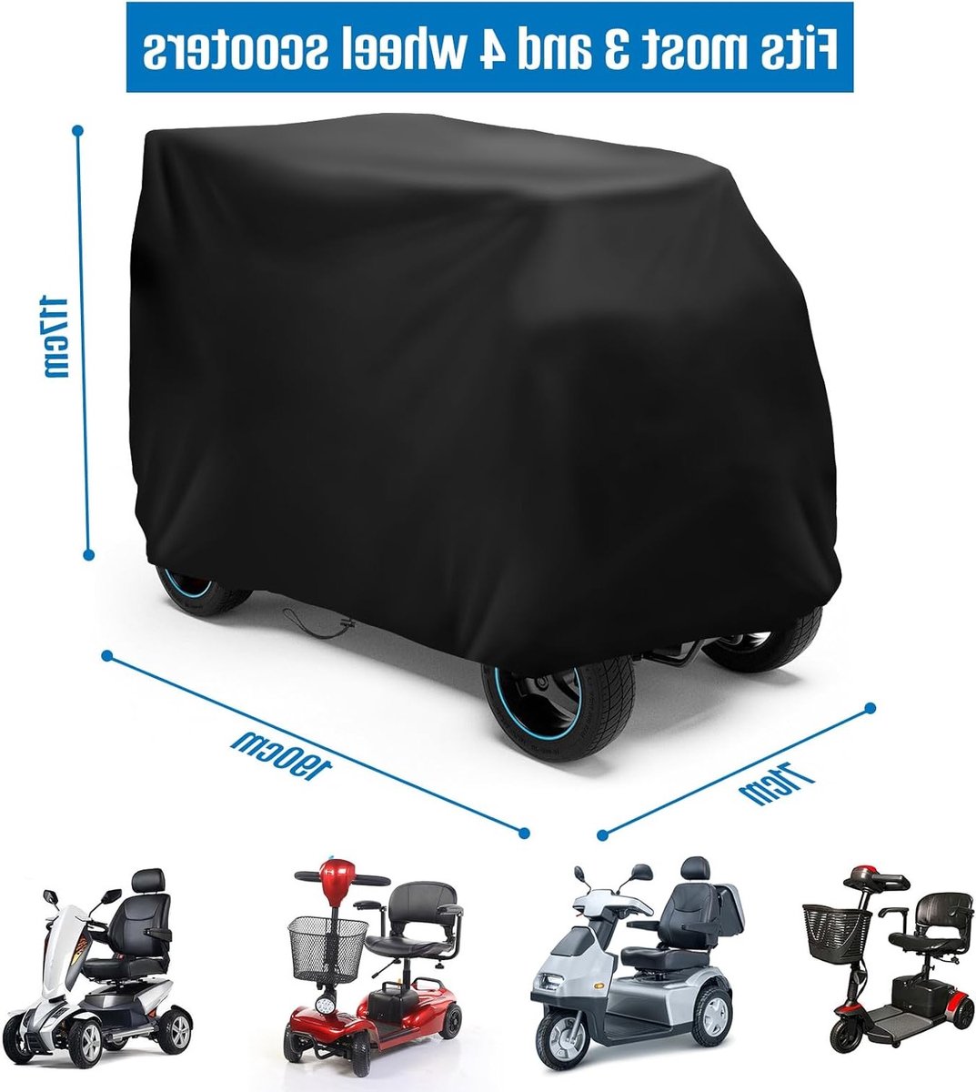 Mobiele Scootmobiel Opbergtas, Waterdichte Rolstoelhoes voor Reizen, Lichtgewicht Bescherming tegen Regen, Stof en UV-Stralen (190 * 71 * 117cm)