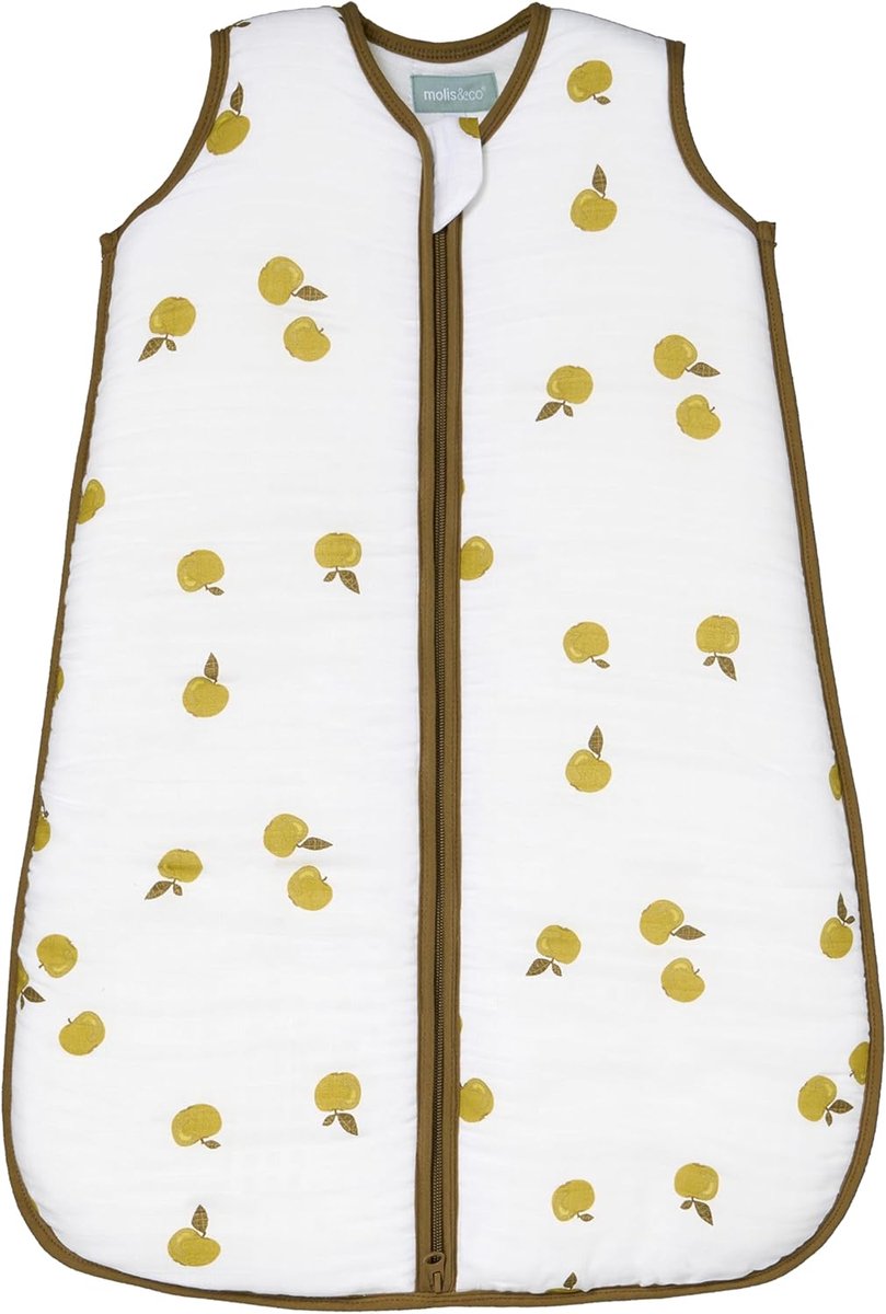 SnelShoppen - Baby Slaapzak 2.5 Tog 85 cm - Winter - Premium Bamboo Muslin - Padded en Zacht - Warmte voor Kinderen 6-18 Maanden - Appel Design