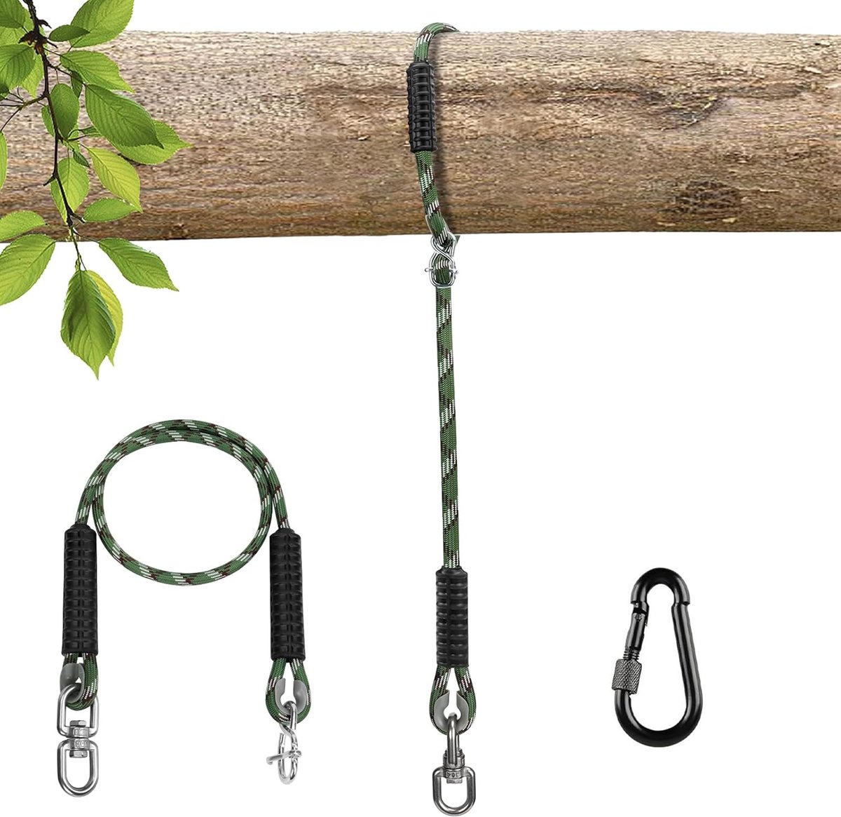SnelShoppen - 170 cm Heavy Duty Boomschommel Touwen - Verstelbare Hangmat en Schommels - Multifunctioneel voor Buiten, Tuin, Speelplaats, Kinderen, Ca