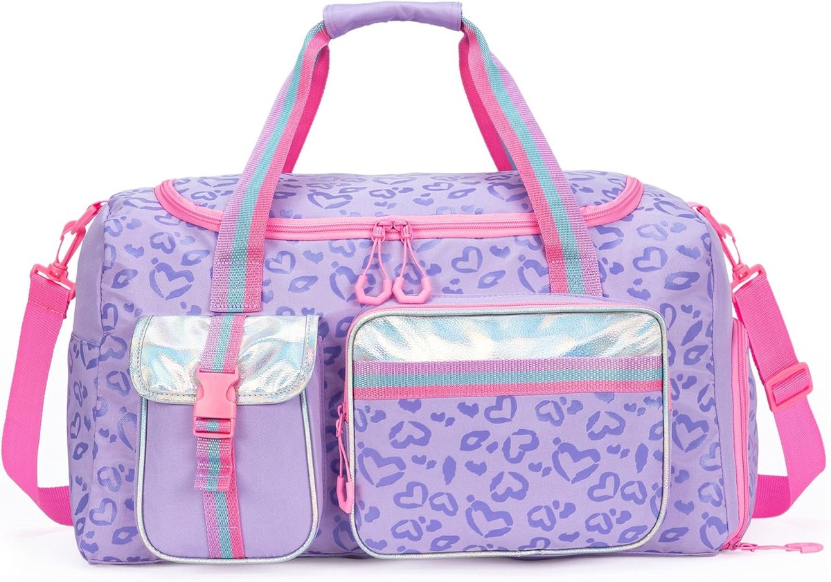SnelShoppen - Kids Travel Bag, Gym Bag met Schoencompartiment, Medium Duffle Bag voor Kinderen, Ideaal voor Overnachtingen, Ballet, Sport en Weekendui