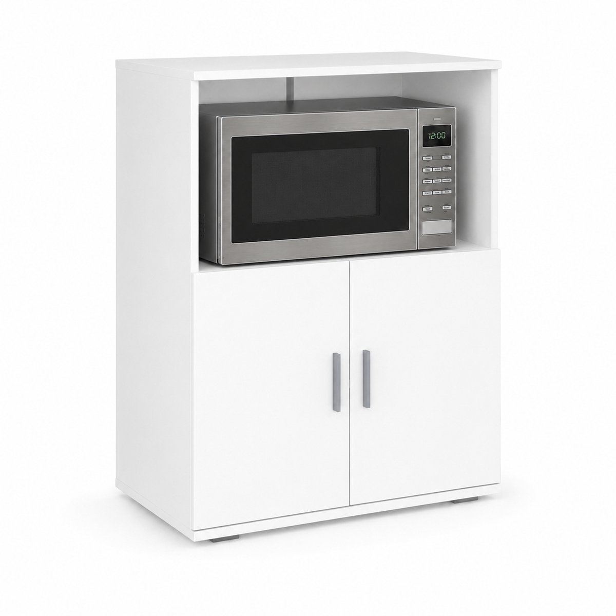 Vcm Küchenschrank mit 2 Türen und offenem Fach, 60 x 84 x 45 cm, Mikrowellenschrank und Vorratsschrank - Miwelo Weiß
