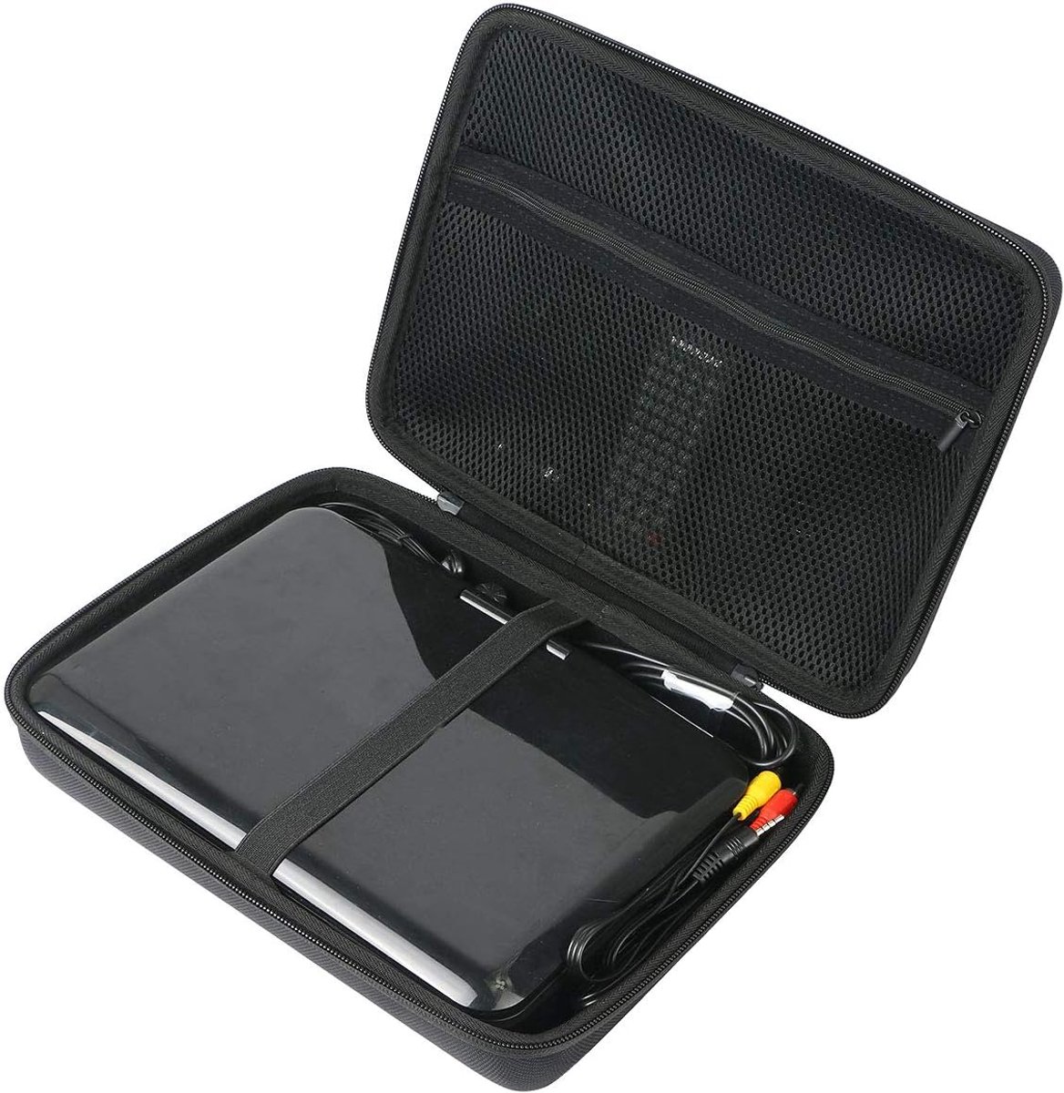 SnelShoppen - Hard Case Beschermhoes voor 10.5 inch Draagbare DVD Speler - Harde Buitenlaag, Zachte Binnenvoering, Zwart, Ideaal voor Reis en Opslag
