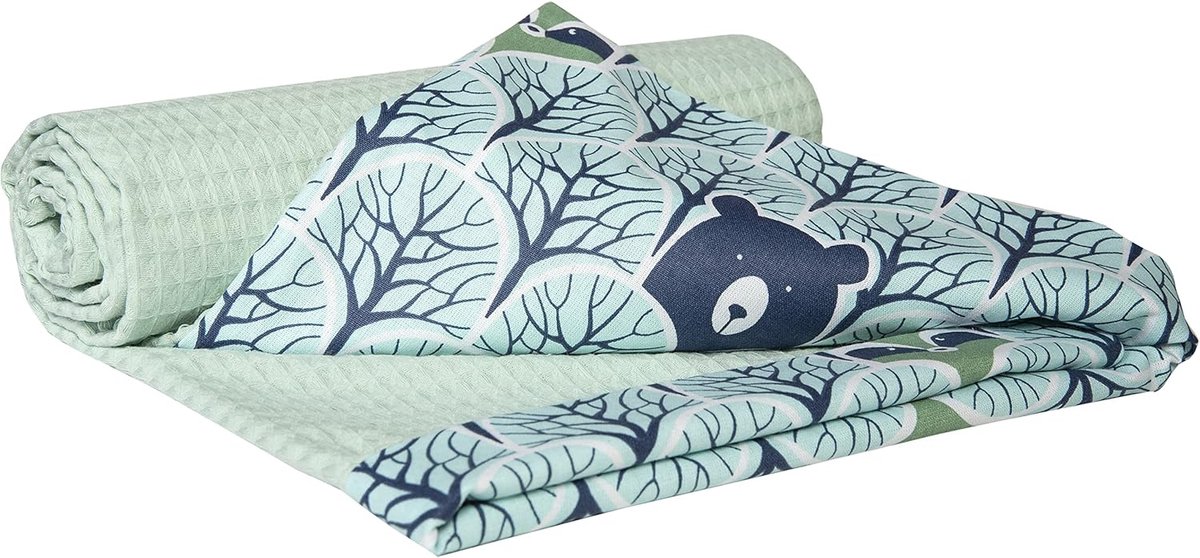 SnelShoppen - Babydeken 100% Katoen Waffle 75x100 cm Multifunctioneel en Zacht, Perfect voor Kinderwagens, Bedje, Auto en Reis