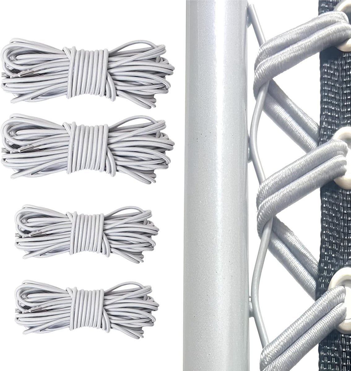 SnelShoppen - Elastic Band voor Universele Lounger, Set van 4 (2x 2.2m + 2x 1.4m) voor Relaxstoel, Zero Gravity, Elastische Stoelbanden voor Vervangin