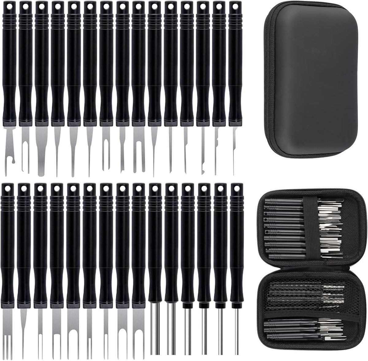 SnelShoppen - 36-delige Terminal Verwijder Tool Kit, Elektrische Connector Puller, Auto Kabel Verwijder Pin, Terminal Eject Set in Beschermende Koffer