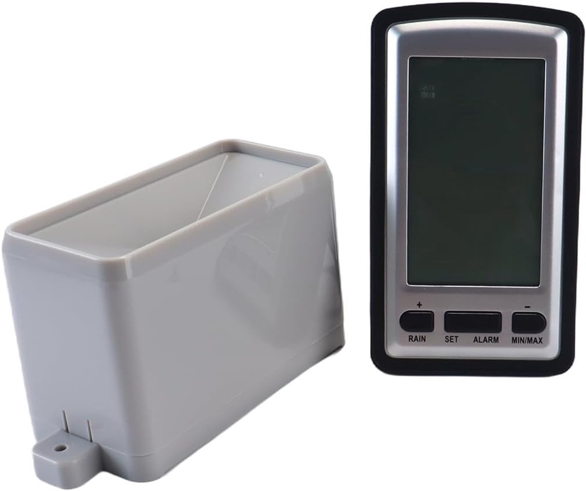 SnelShoppen - Draadloze Regenmeter en Thermometer - Digitaal Weerstation met Binnen en Buiten Temperatuur, Luchtvochtigheid, Regenmonitor voor Tuin en