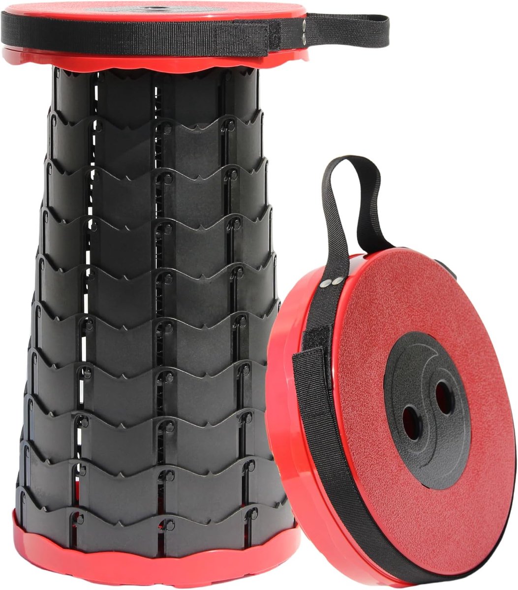 SnelShoppen - Telescopische Camping Kruk - Opvouwbare Lichtgewicht Stoel voor Buiten - Perfect voor Vissen, Hiken, BBQ, Binnen - Met Kussen & Karabijn
