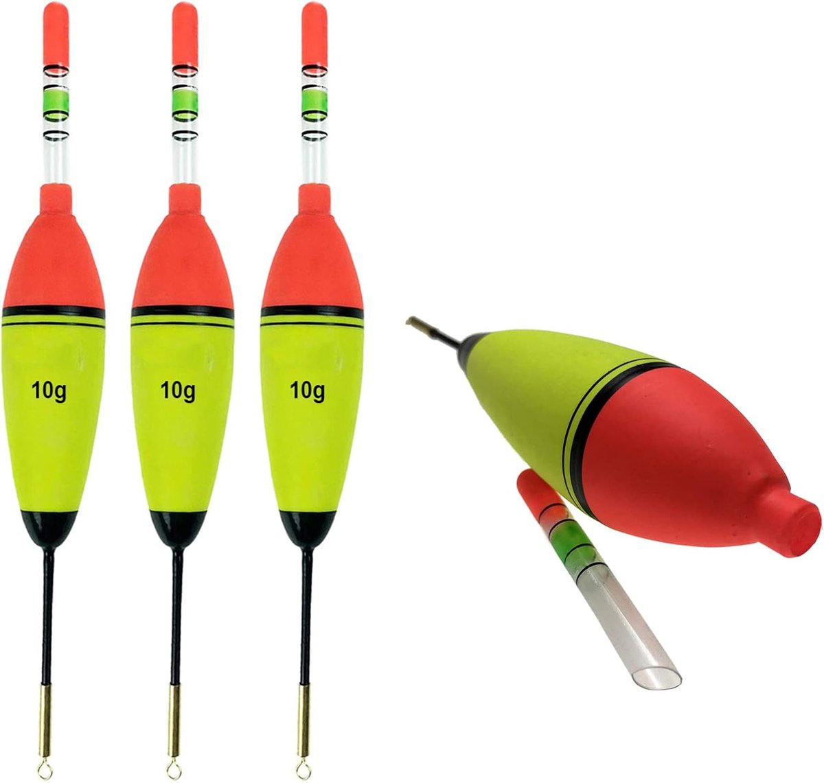 SnelShoppen - 3 Stuks Zwemvissen Lichtpluggen Drijvers Voor Nachtvissen Balsa Hout Trout Stopper Vissen Accessoires