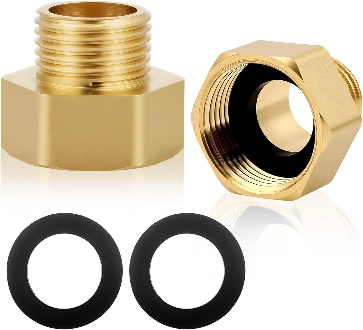 SnelShoppen - 3/4" Female naar 1/2" Male BSP Draad Messing Hex Socket Reductiekoppeling, Duurzaam en Corrosiebestendig voor Gas, Water, Pijpaansluitin