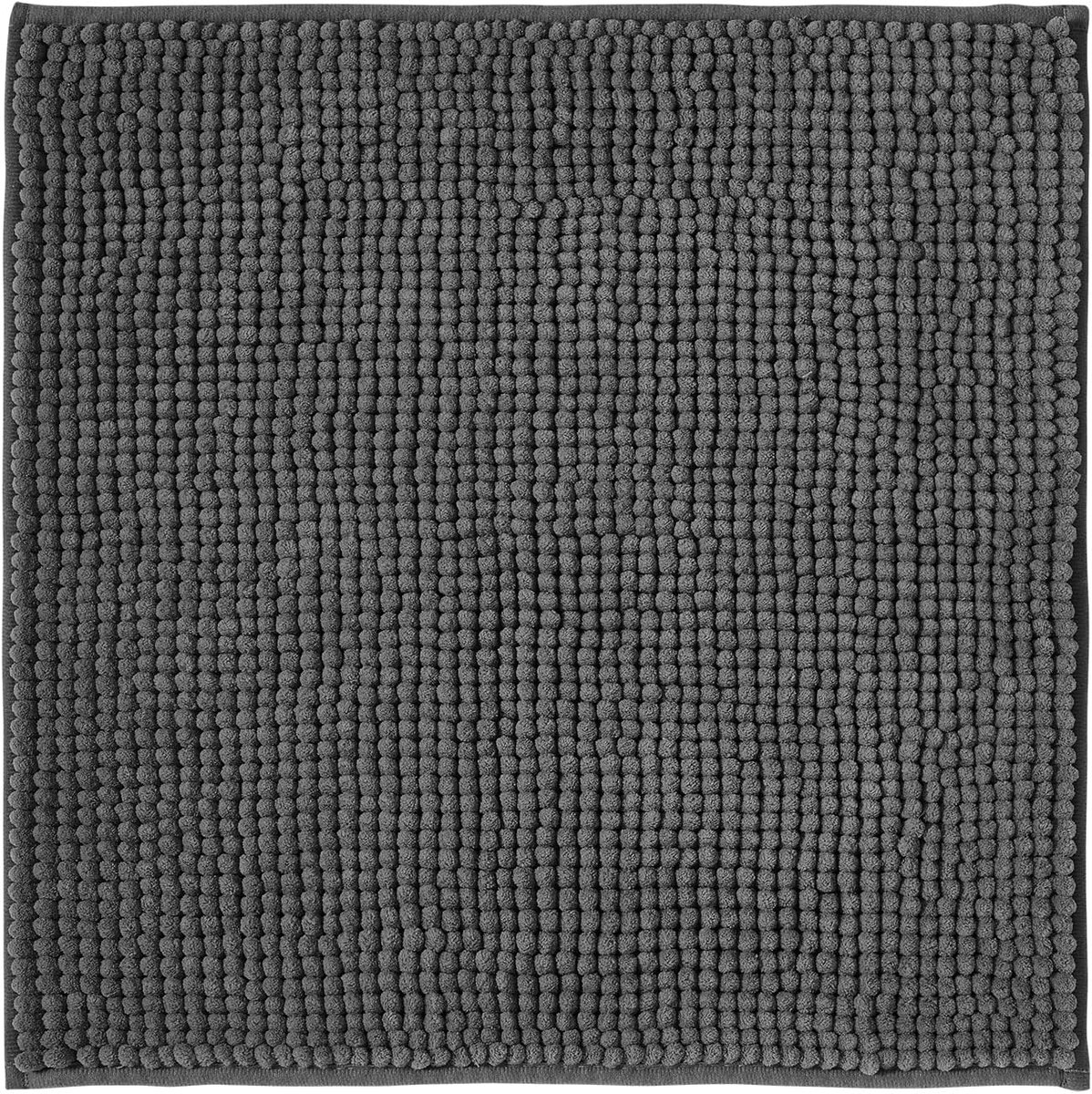 SnelShoppen - Decomira Badmat Anti-Slip Soft Chenille 45x45cm - Donkergrijs, Super Absorberend, Machinewasbaar, Ideaal voor Badkamer, Douche, WC