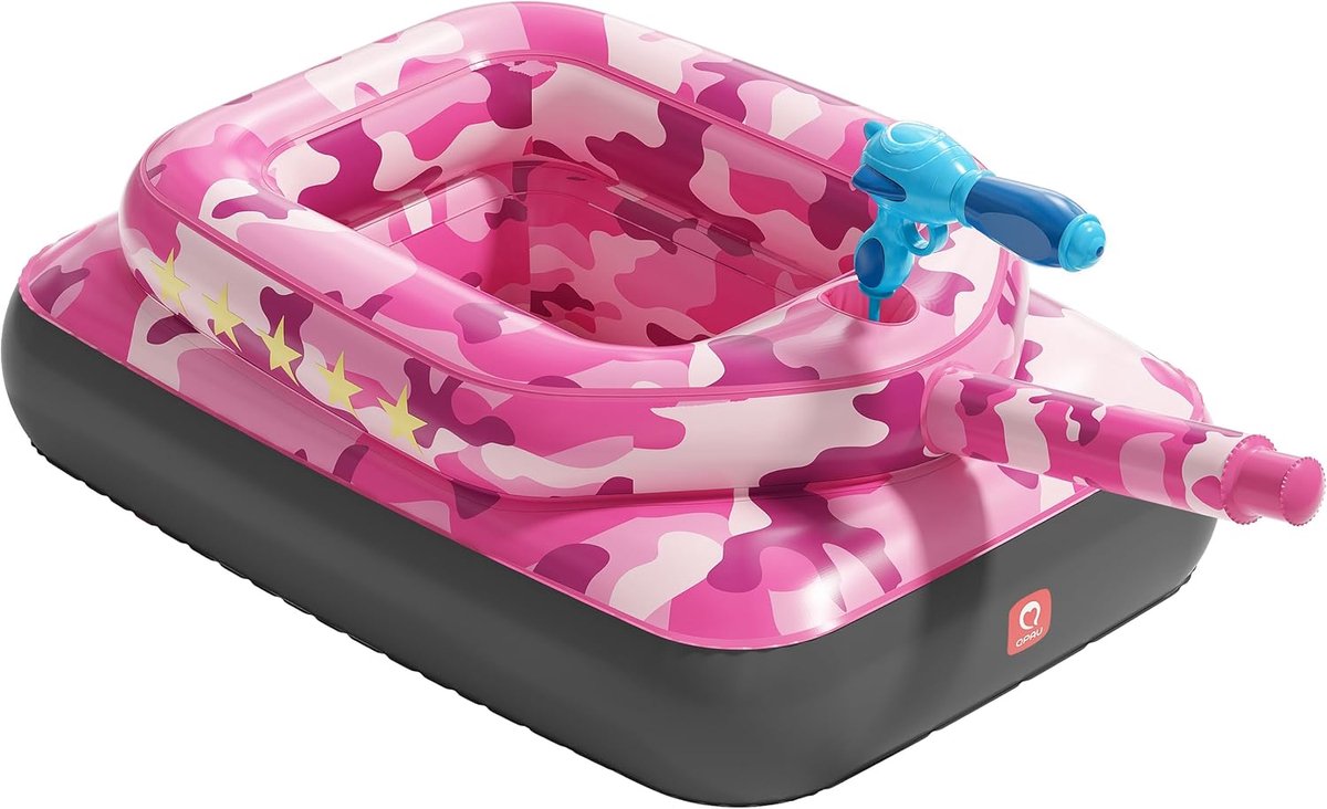 Thijox - QPAU Tank Zwembadvlotter met Waterkanon voor Kinderen, 0,35 mm Extra Dikke Opblaasbare Vlotter voor Jongens en Meisjes van 3-6 Jaar, Zware Zw