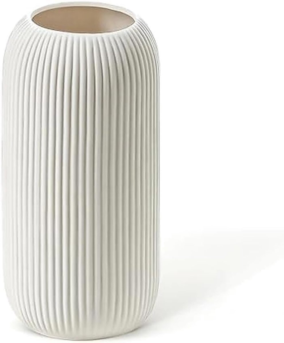 SnelShoppen - Ceramic Vase - Handgemaakte Aardewerk Vaasje in Neutrale Kleur - Moderne Decoratie voor Bloemarrangementen, Tafeldecoratie, Boerenstijl