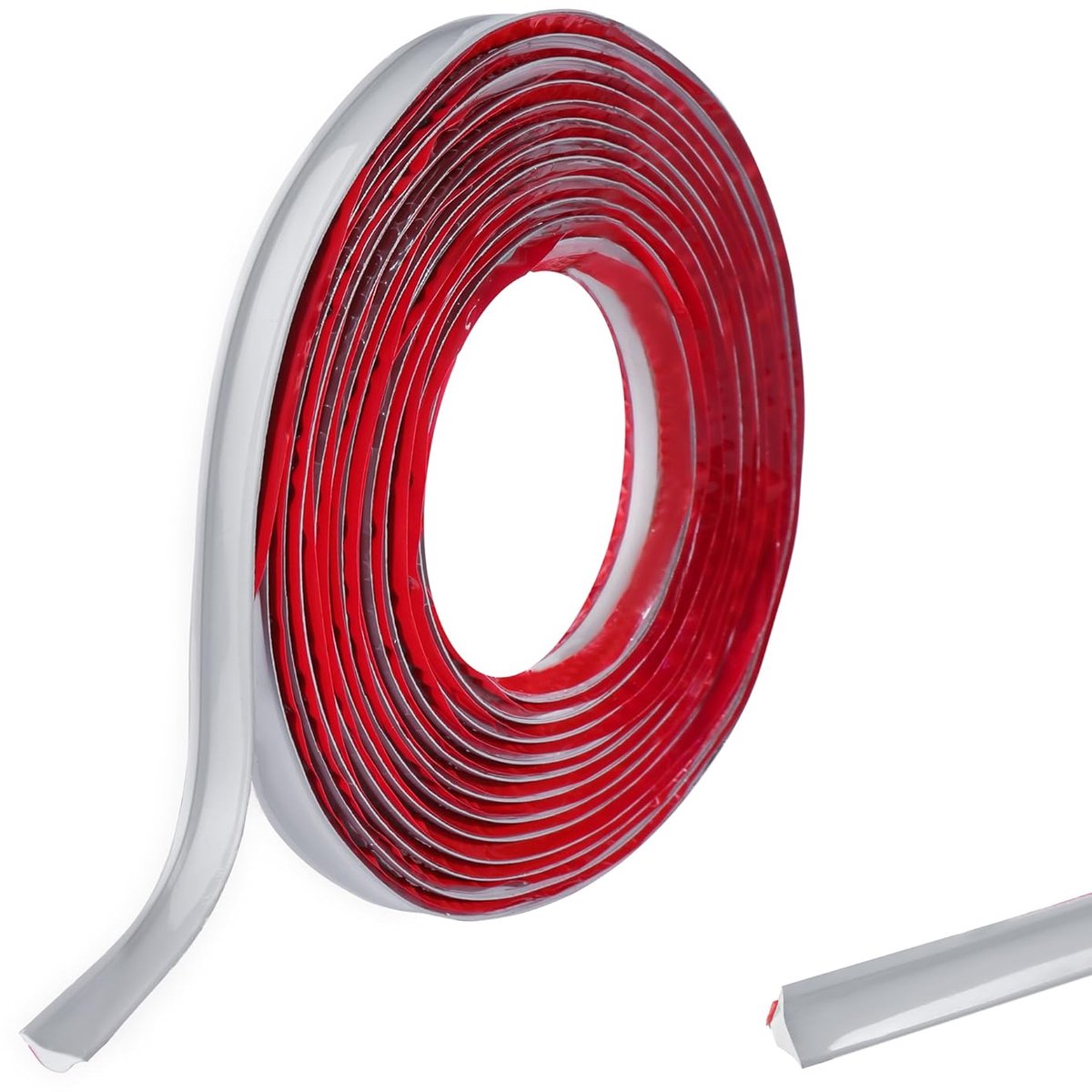 SnelShoppen - Zelfklevende Sealing Tape voor Keuken, Badkuiprand, Toilet - Flexibele Grijze Moulding Strip, 12 x 6 mm, 2.5 m Lang, Decoratief en Water