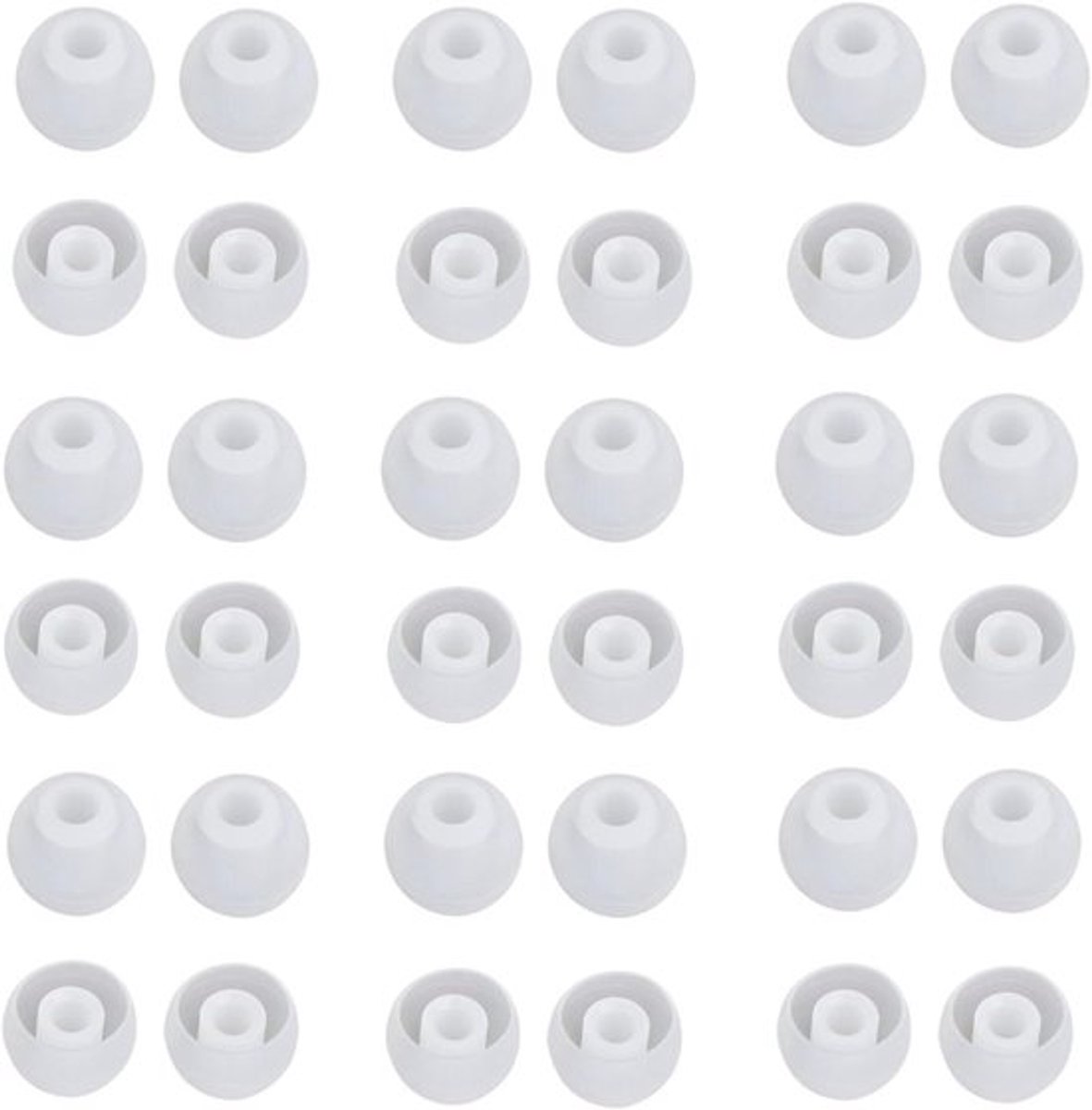 Zachte en comfortabele oordopjes voor in-ear hoofdtelefoons - 36 stuks - zwart-rood/transparant - binnengat 4,5 mm-6 mm.