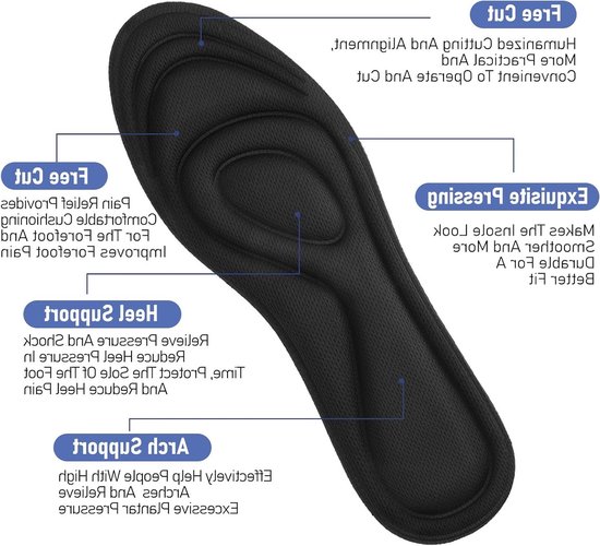 Ademende schokabsorberende inlegzolen voor dames en heren, 3 paar met voetboogondersteuning voor verlichting van voetpijn en optimaal comfort — afbeelding 2