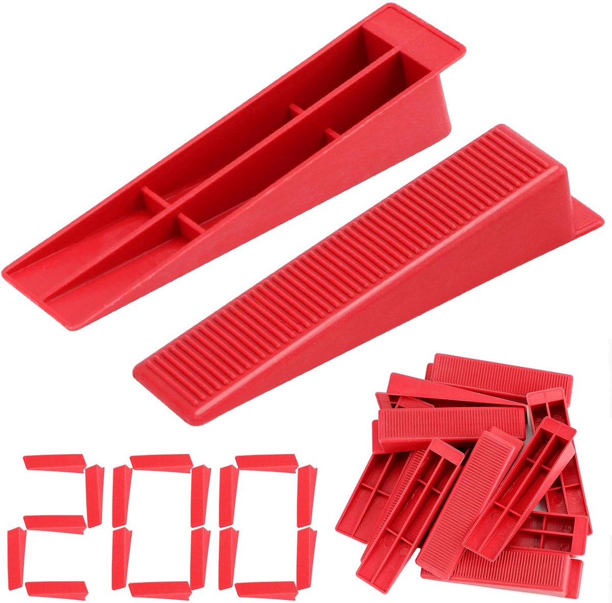 SnelShoppen - Pack van 200 Tegel Niveau Wedges, L86 x W22 mm Versterkt Herbruikbaar, Tegel Platte Wedges voor Wand en Vloer, Perfect voor Klusprojecte