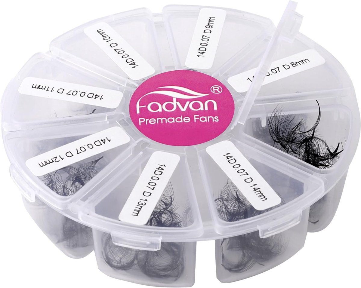 SnelShoppen - Professionele 14D Russian Volume Wimperextensions D-Curl 500 Stuks - Mix 8-15 mm - 0.08 mm - Perfecte Fans voor Een Prachtige Oogopslag