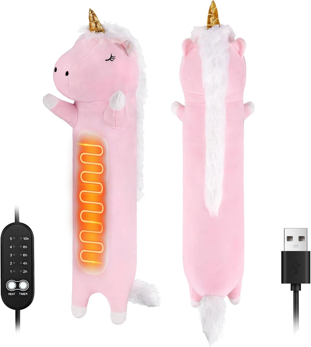 SnelShoppen - Unicorn Warmte Kussen voor Pijnverlichting - Draagbaar USB Warmtekussen voor Thuis, Kantoor, Auto en Reizen - Ideaal voor Ontspanning en