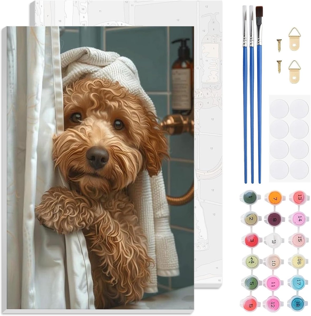 SnelShoppen - Schilderen op Nummer Set voor Volwassenen met Frame - Dieren Schilderen op Canvas - Eenvoudige Acryl Kunst Voor Beginners - Perfecte Cad
