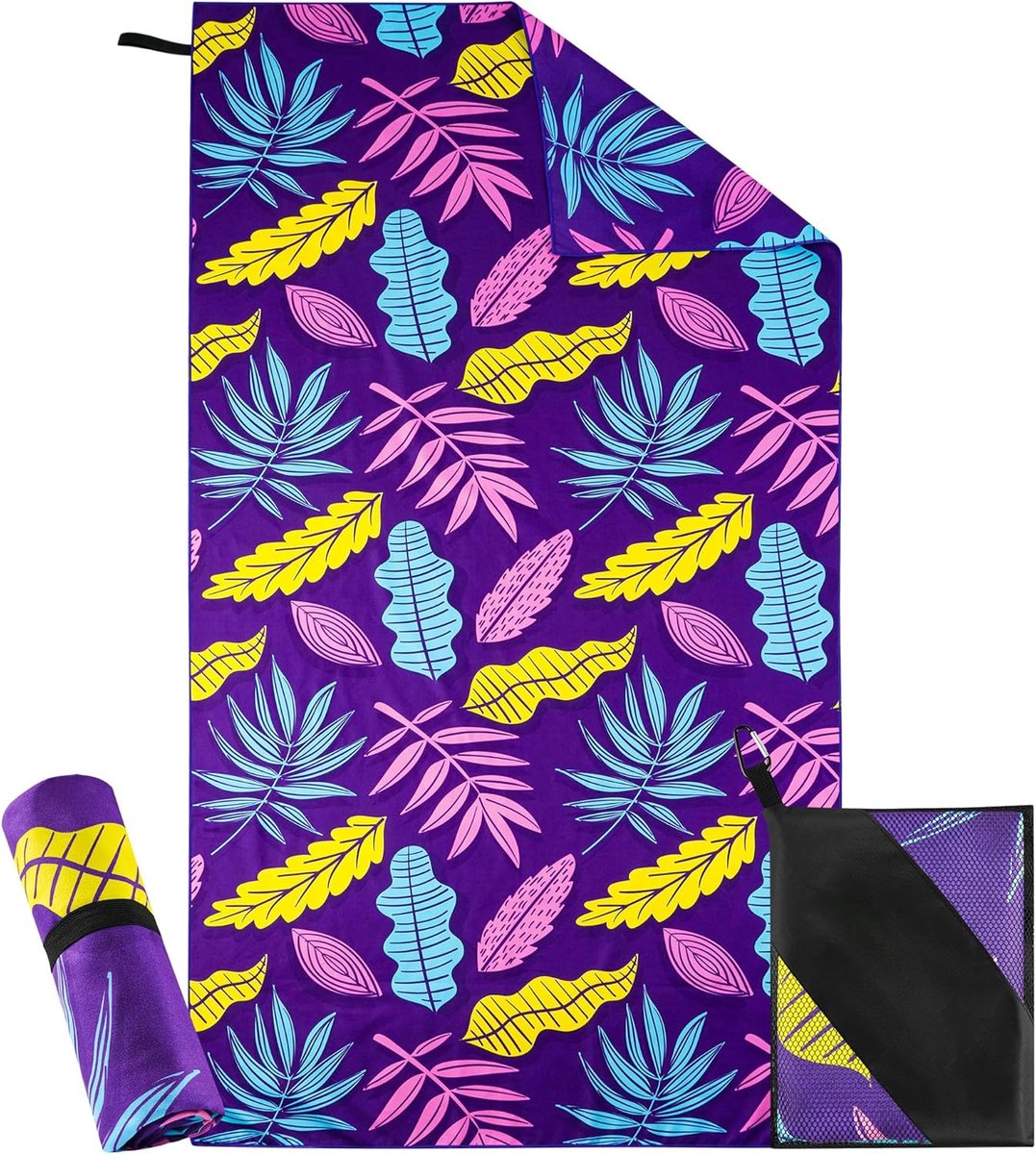 Thijox - XXL strandhanddoek 200 x 100 cm, sneldrogende microvezel, zandvrije strandlaken voor dames en heren, ideaal voor strand, zwembad, sauna en ca
