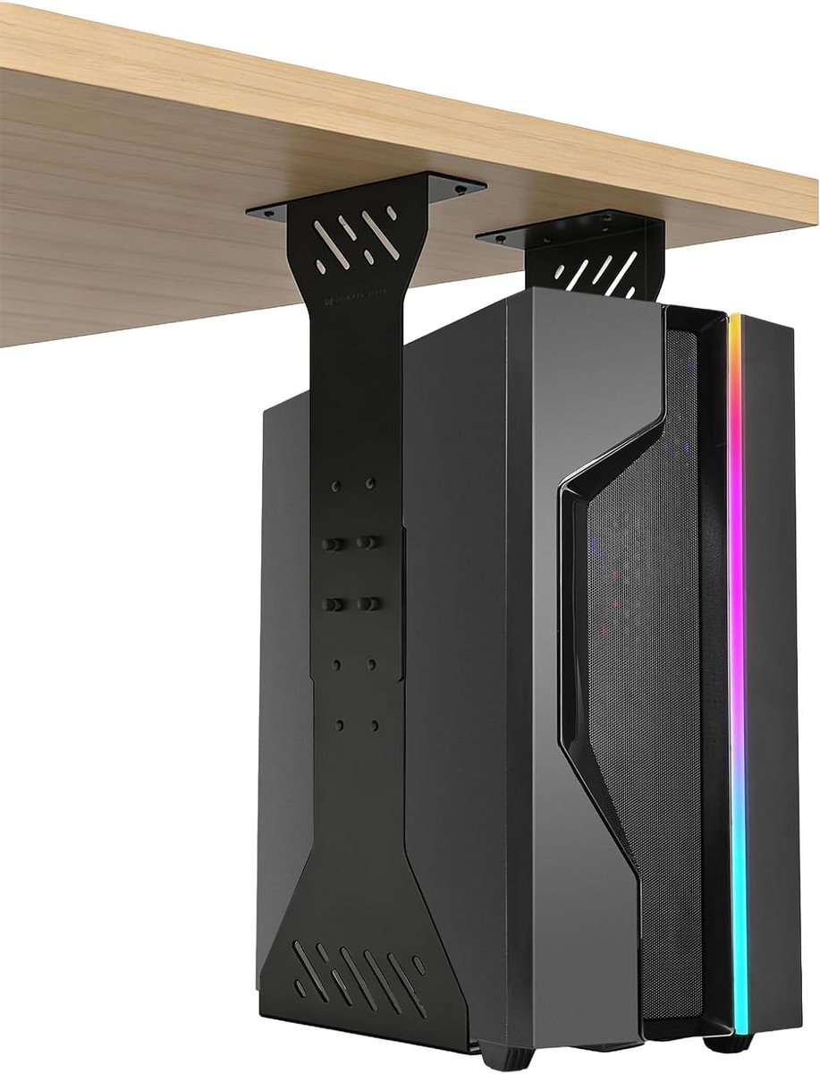 Onderbureau PC-houder voor zware computers tot 35 kg, aanpasbare en flexibele torenhouder voor optimale ruimtebesparing
