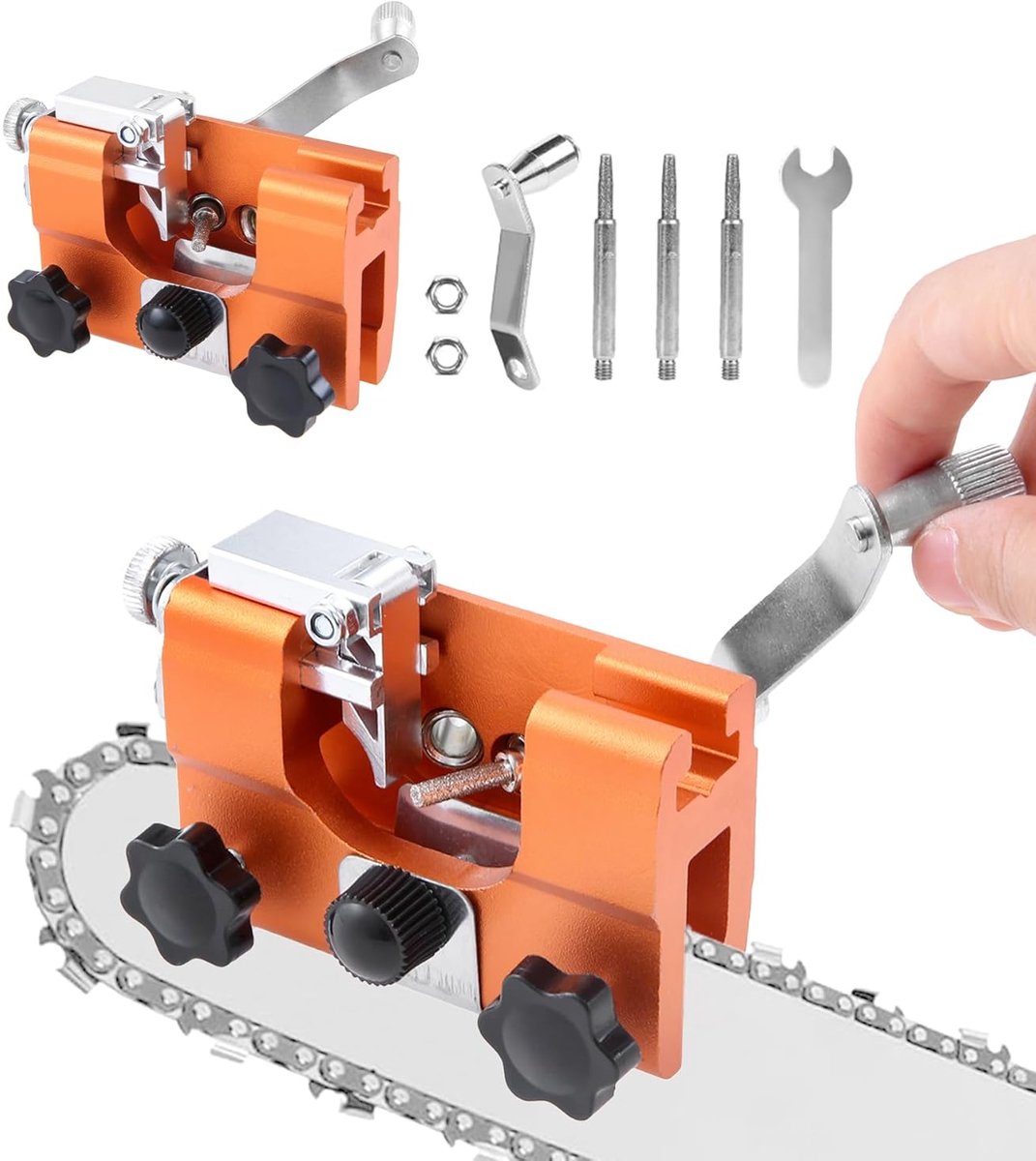SnelShoppen - Chainsaw Sharpener, Draagbare Handmatige Snijmachine voor 10-56 cm Kettingzagen, Efficiënte Slijper, Gereedschap voor Tuinonderhoud, Tui