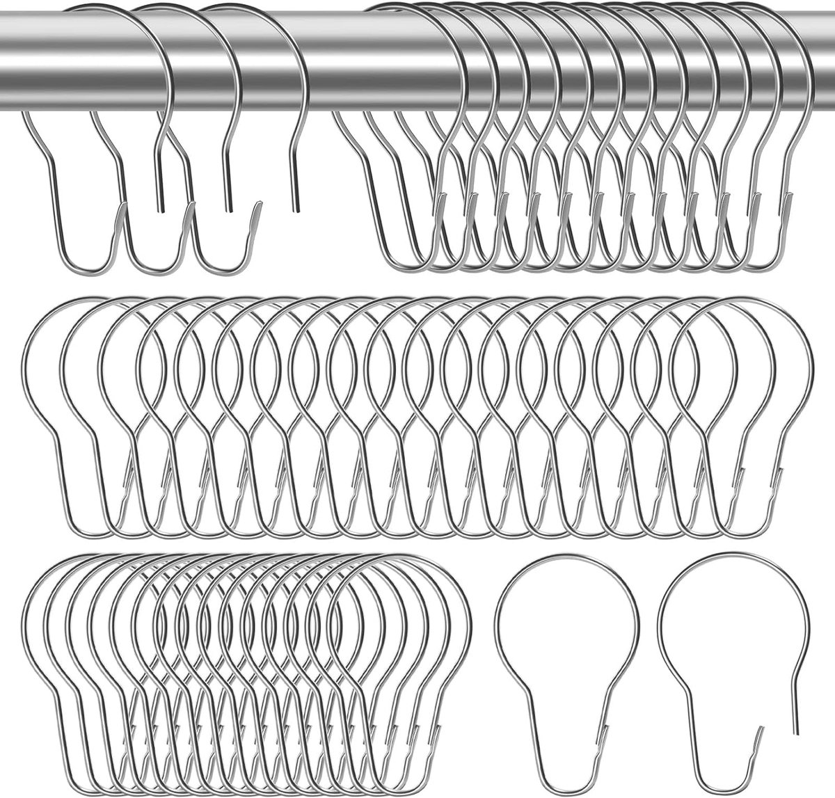SnelShoppen - Shower Curtain Hooks - 1 Stuk - Sterke, Duurzame Haakjes voor Douchegordijnen - Perfect voor Badkamer - Eenvoudige Installatie - Zwart