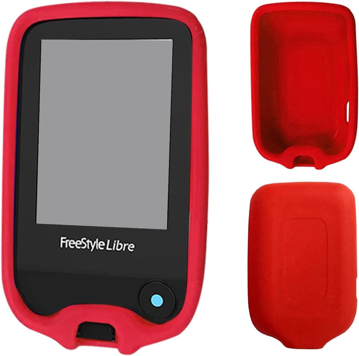 SnelShoppen - Silicone Hoes voor Freestyle Libre 1/2, Antislip Beschermhoes, Perfecte Pasvorm, Rood, Ideaal voor Dagelijks Gebruik en Bescherming