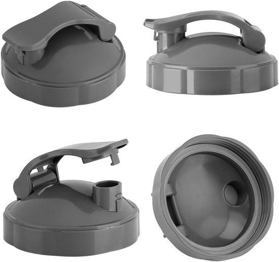 SnelShoppen - Blender Flip Top To Go Lid Vervangingsonderdelen, Geschikt voor 600W 900W Juicer Fles Series Mixers (grijs), BPA-vrij, Perfect voor onde van Snelshoppen — afbeelding 3