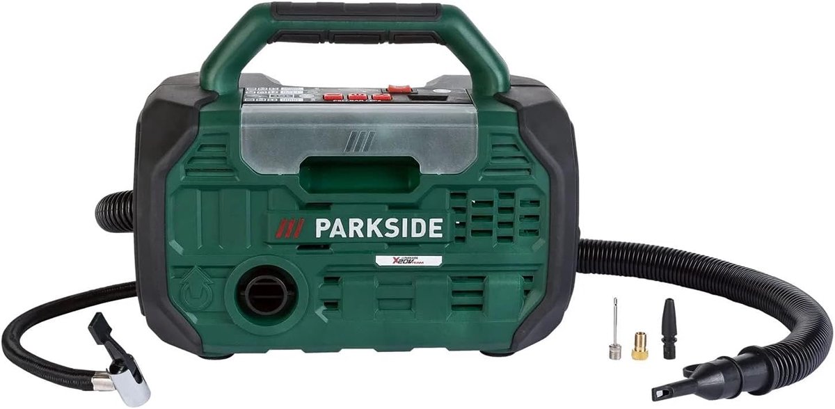 SnelShoppen - 20V PKA 20-Li Compressor/Luchtpomp - Compact 2-in-1 Voor Auto/Bromfiets/Fietsen - Ideaal Voor Opblaasbare Spellen/Sportuitrusting - Hand