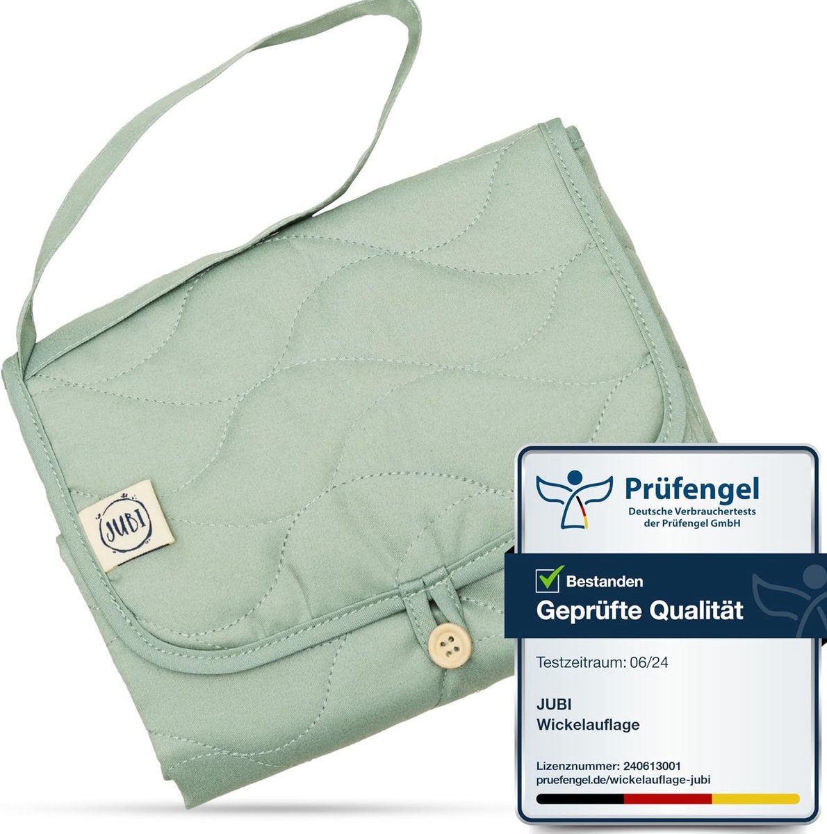 SnelShoppen - Verplaatsbare Verschoonmat Mint - Organisch Katoen & Oeko-Tex Polyester - Compact, Vouwbaar en Wasbaar - Ideaal voor Kinderen, Reizen en