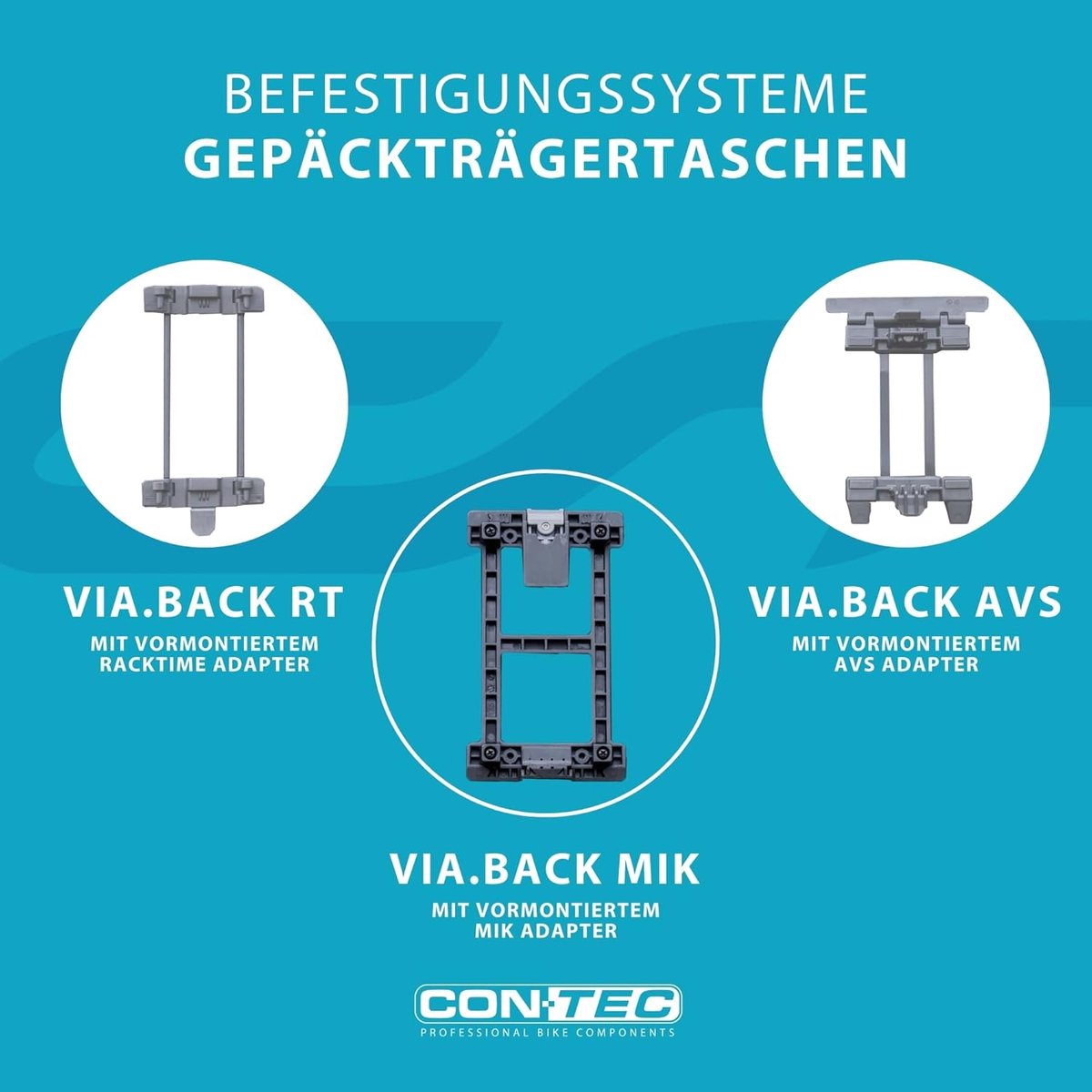 SnelShoppen - Fietstas Contec Luggage Carrier Bag Via.Back 32L MIK - Waterdicht, Stevig Polyester, Zwart, Ideaal voor Fietsen en Vervoer