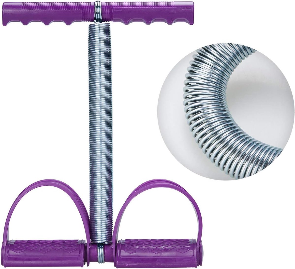 SnelShoppen - Upgrade Elastic Sit Up Pull Rope Spring Tension Foot Pedal Waist Arm Abdomen Leg Trainer - Duurzaam Fitness Apparatuur voor Thuis Gym -