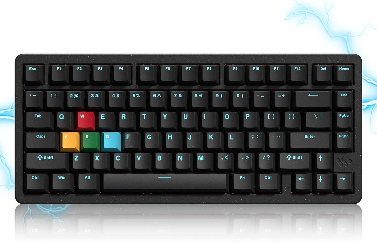 SnelShoppen - SK75 TMR Draadloos Mechanisch Toetsenbord 75% Aluminium, RGB Gaming Toetsenbord met Pre-lubed POM Switches, Hot Swappable, 3-Modes BT5.0