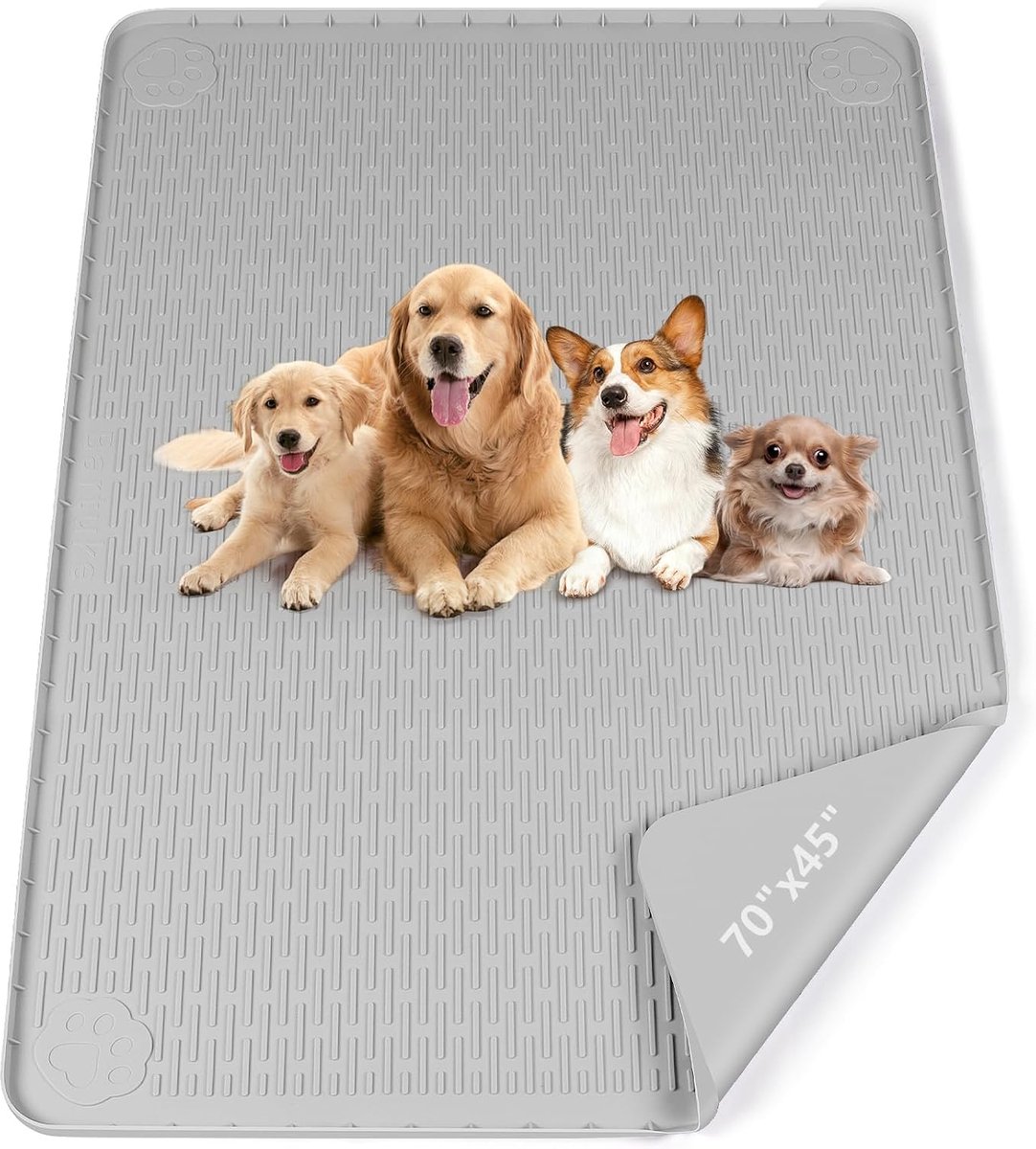 SnelShoppen - Dog Plaspads 70 x 45 inch, Extra Large Herbruikbare Silicone Mat, Wasbare Puppy Training Pads, Antislip, Lekvrij, Binnenvloer Beschermin