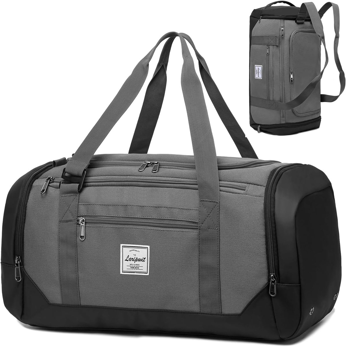SnelShoppen - Multifunctionele 40L Sporttas voor Mannen en Vrouwen, Lichtgewicht Weekend Bag met Schoencompartiment en Vochtige Zak, Grijs, Ideaal voo