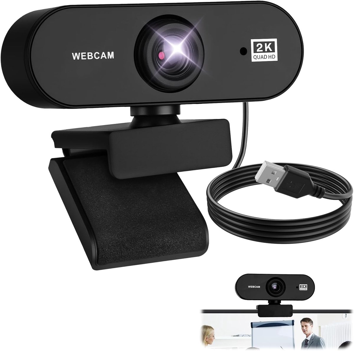 SnelShoppen - 1080p HD Webcam voor Videoconferenties, Opnames, Plug and Play, Breed Compatibel, USB Webcam voor Thuiswerk, Studie, Gaming en Streaming
