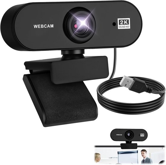 SnelShoppen - 1080p HD Webcam voor Videoconferenties, Opnames, Plug and Play, Breed Compatibel, USB Webcam voor Thuiswerk, Studie, Gaming en Streaming