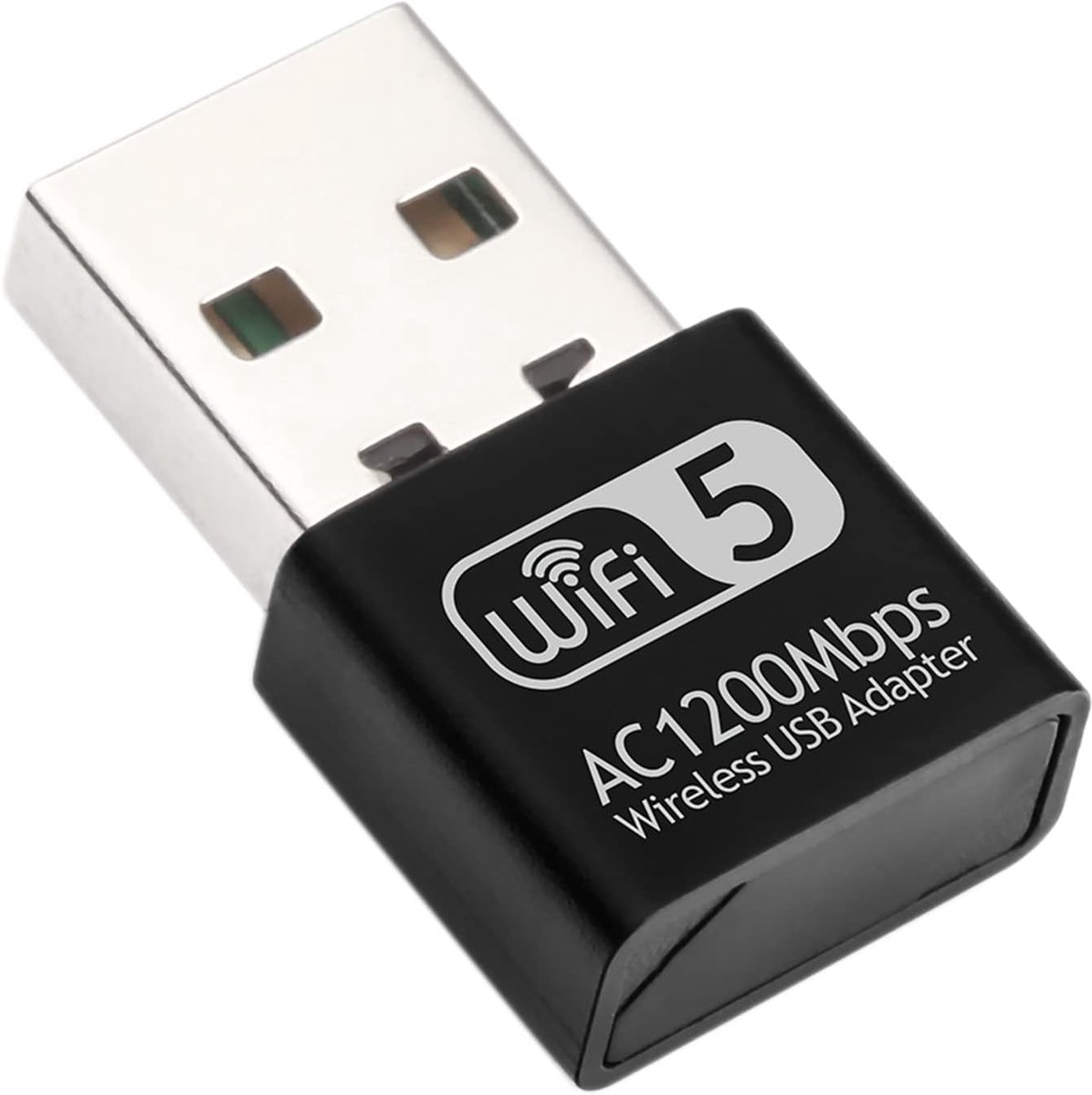 SnelShoppen - 1200Mbps USB WiFi Adapter voor PC en Mac, Dual Band 2.4G/5G Draadloze Netwerk Dongle, Geschikt voor Windows 11/10/8/7/XP, Mac OS en Linu