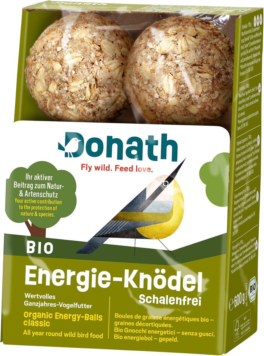 SnelShoppen - Organic Energy Ball voor Tuinvogels - Peulen zonder Schil - 100 g - Geen Vachtresten - Waardevol Vogelvoer voor Alle Seizoenen
