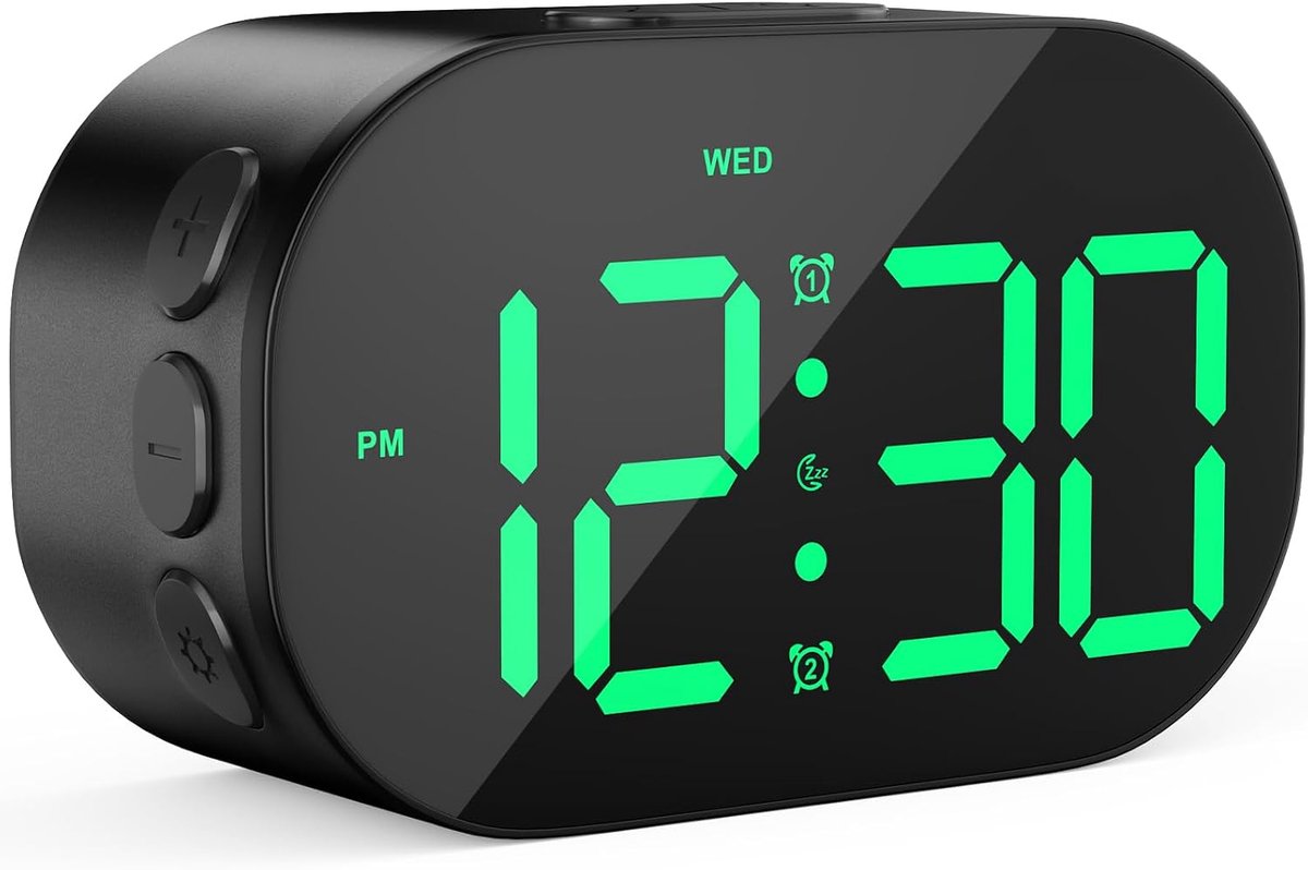 SnelShoppen - Digitale Wekker met Groot Display, Snooze Functie, Achtergrondverlichting, LED Tijdweergave, Modern Design voor Thuis, Slaapkamer, Kanto