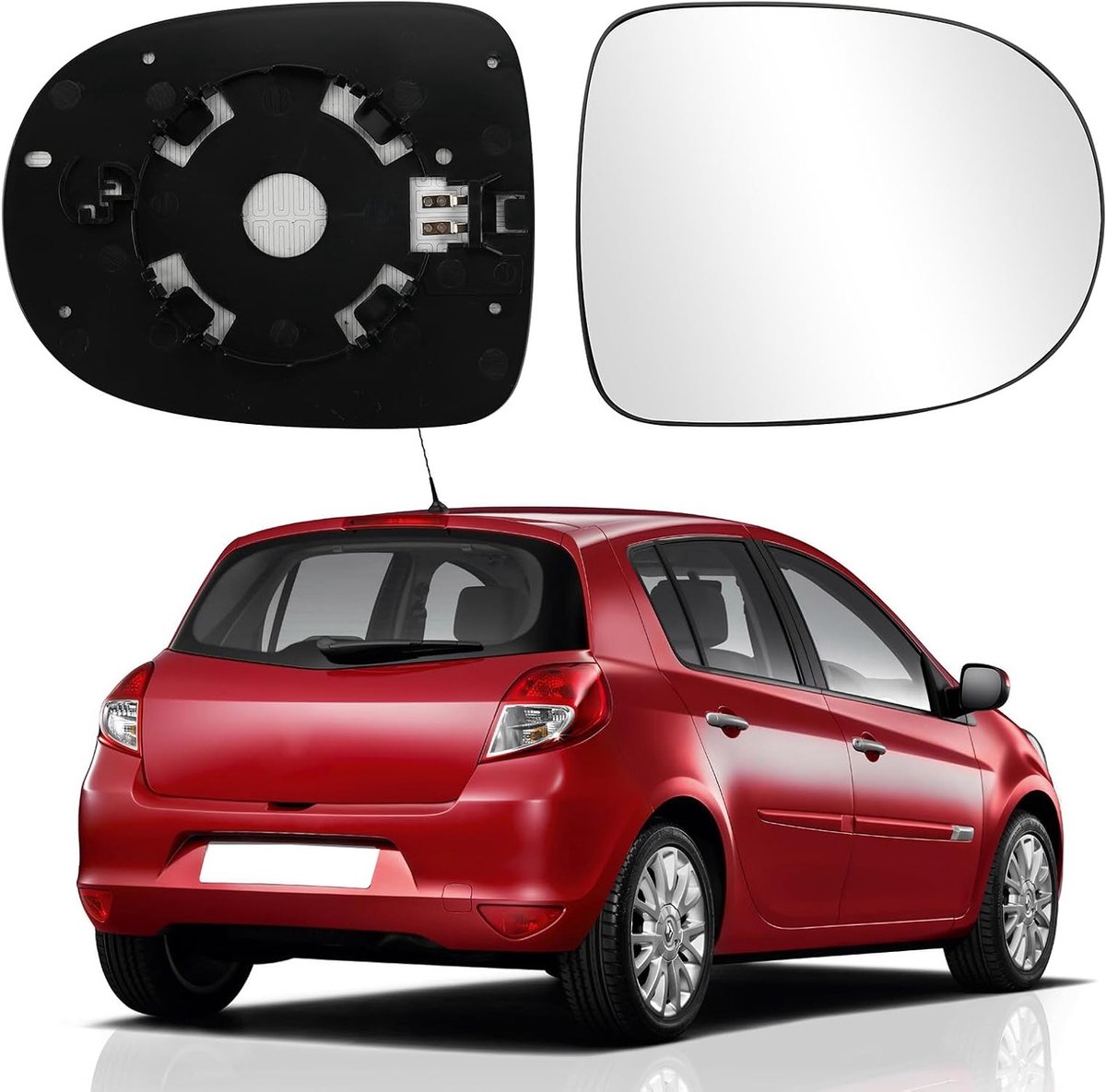 Verwarmde zijspiegel links met draagplaat voor Clio III 2009-2012 en Modus 2007-2012, vervangingsonderdeel, auto-accessoires, spiegelglas