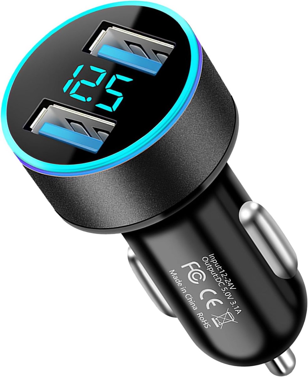 SnelShoppen - 4-Port USB C Sigarettenaansteker Auto Oplader, Snellader voor Telefoons en Auto-apparaten, 12V/24V Multifunctionele Adapter voor Auto, T