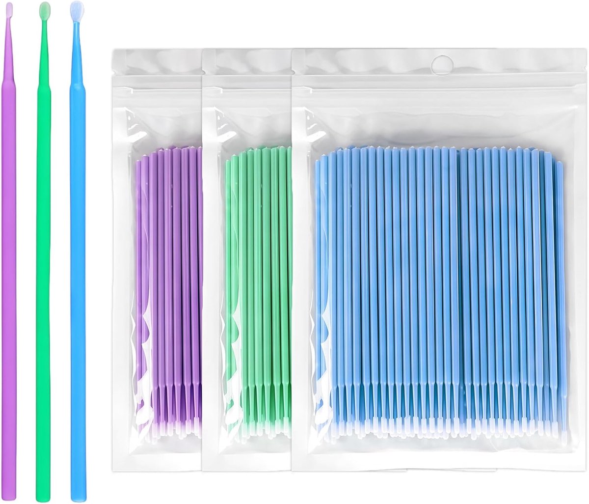 SnelShoppen - Pack van 300 Auto Verf Pads en Microvezel Tips voor Schadeherstel, 2 mm Verfkwast, Ideaal voor Kleine Schades en Touch-Ups