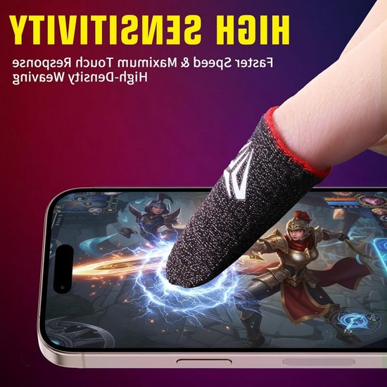 Ultradunne duimmouwen voor mobiel gamen, 4 stuks touchscreen vingermouwen, anti-zweet vingerhoezen voor telefoon en tablet — afbeelding 3