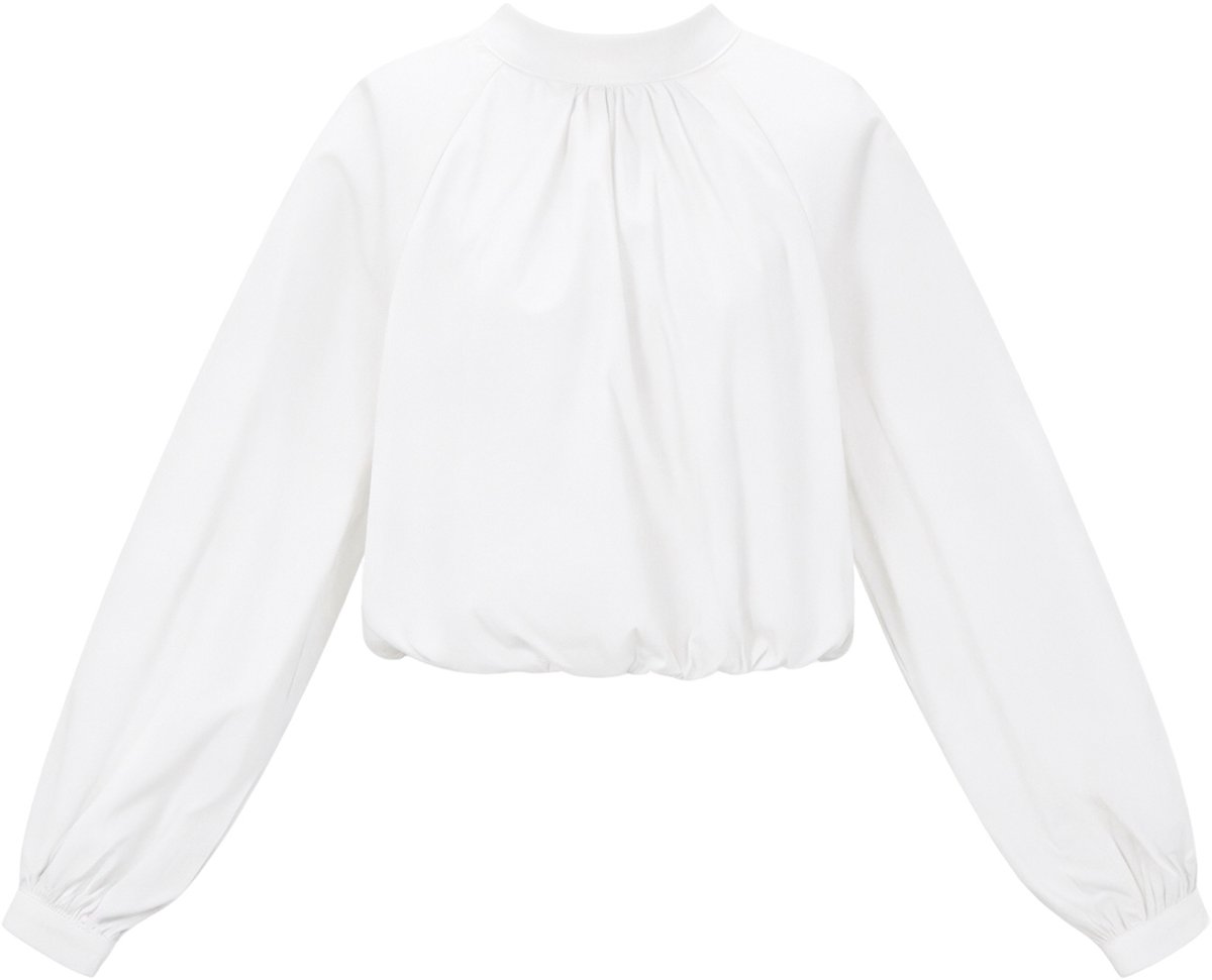 Comfortabele Dames Top 'Strikbovenkant Met Open Rug' met Lange Mouwen - Gebroken Wit - Maat M